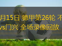 03月15日 德甲第26輪 不萊梅vs門(mén)興 全場(chǎng)錄像回放